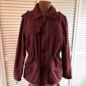 Pacific Trail Red Utility Jacket with Collared Neckline